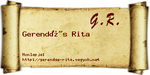 Gerendás Rita névjegykártya
